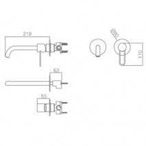 Grifo Empotrado Lavabo Etna GLT023/BL 2