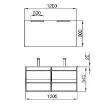 Mueble baño ATTILA de 120 2