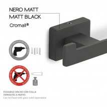 GEDY 44261400200 ATENA Percha Doble Negro Mat 2