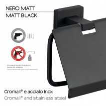 GEDY 44251400200 ATENA Portarrollo Con Tapa Negro 2