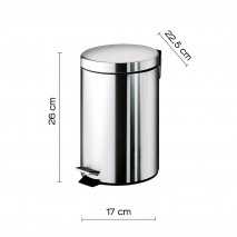 GEDY 26091300000 PAPELERA 3 lt AREGENTA CROMO 2