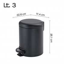 GEDY 32091400000 PAPELERA 3 lt POTTY NEGRO MATE 2