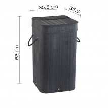 GEDY TA381400300 CESTO DE ROPA 68 lt TATAMI NEGRO 2