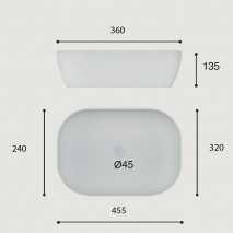 Lavabo Cerámica Iseo 45.5x13.5 cm 2