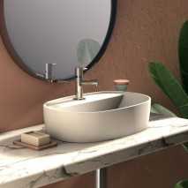 Lavabo Cerámica Furnas Blanco Mate Sin Rebosadero 50x38 cm