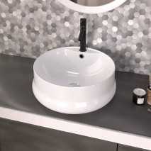 Lavabo Porcelana Ara Blanco Brillo Con Rebosadero 45x45 cm