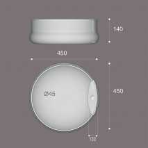 Lavabo Porcelana Ara Blanco Brillo Con Rebosadero 45x45 cm 2
