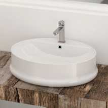 Lavabo Porcelana Tormes Blanco Brillo Con Rebosadero 56x44 cm