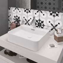 Lavabo Porcelana Sil Blanco Brillo Con Rebosadero 50x42 cm