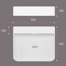 Lavabo Porcelana Sil Blanco Brillo Con Rebosadero 50x42 cm 2