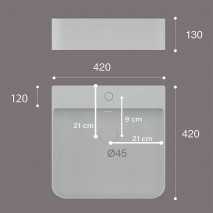 Lavabo Porcelana Eume Blanco Brillo Con Rebosadero 42x42 cm 2