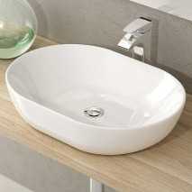 Lavabo Porcelana Monaco Blanco Brillo Sin Rebosadero 60x42.5 cm