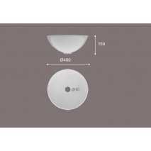 Lavabo Porcelana Bol Blanco Brillo Sin Rebosadero Ø45 2