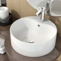 Lavabo Porcelana Round Mini Blanco Brillo Con Rebosadero Ø41