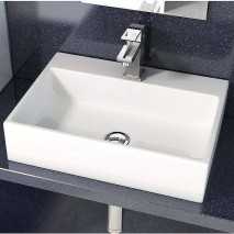 Lavabo Porcelana Leo Blanco Brillo sin Rebosadero 50x35 cm