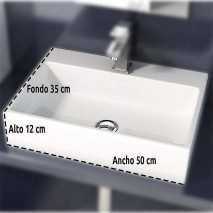 Lavabo Porcelana Leo Blanco Brillo sin Rebosadero 50x35 cm 2