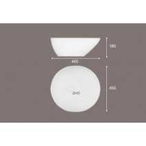 Lavabo Porcelana Saja Blanco Brillo Sin Rebosadero 46x45 cm 2