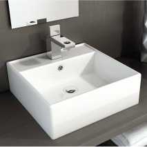 Lavabo Porcelana Libra Blanco Brillo Con Rebosadero 41x41cm