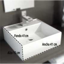 Lavabo Porcelana Libra Blanco Brillo Con Rebosadero 41x41cm 2