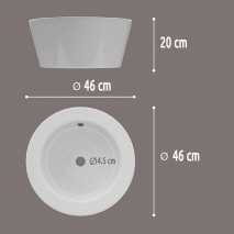 Lavabo Porcelana Menfis Blanco Brillo Con Rebosadero Ø46 2