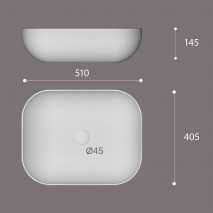 Lavabo Porcelana Beira Blanco Brillo Sin Rebosadero 51x40.5 cm 2
