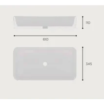 Lavabo Porcelana Fogo Blanco Brillo Sin Rebosadero 61x34.5x cm 2