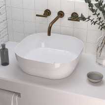Lavabo Porcelana Obi Blanco Brillo Sin Rebosadero 42.5x42.5 cm