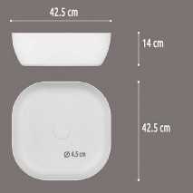 Lavabo Porcelana Obi Blanco Brillo Sin Rebosadero 42.5x42.5 cm 2