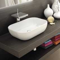 Lavabo Porcelana Horus Blanco Brillo Sin Rebosadero 45.5x32 cm