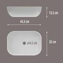 Lavabo Porcelana Horus Blanco Brillo Sin Rebosadero 45.5x32 cm 2