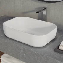 Lavabo Porcelana Horus Blanco Mate Sin Rebosadero 45.5x32 cm