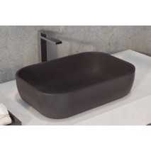 Lavabo Porcelana Horus Negro Mate Sin Rebosadero 45.5x32 cm