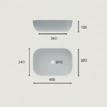 Lavabo Porcelana Horus Negro Mate Sin Rebosadero 45.5x32 cm 2