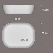 Lavabo Porcelana Amur Blanco Brillo Sin Rebosadero 50x39.5 cm 2