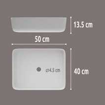 Lavabo de cerámica sobre encimera Iris Blanco Brillo Sin Rebosadero 50 x 40 cm 2
