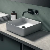 Lavabo de cerámica sobre encimera Satet Blanco Mate Sin Rebosadero 36.5 x 36.5 cm