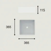 Lavabo de cerámica sobre encimera Satet Blanco Brillo Sin Rebosadero 36.5 x 36.5 cm 2