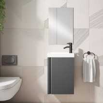 Conjunto mueble de baño suspendido de fondo red. 22 cm de Visobath Nido susp. 1 puerta 40 cm