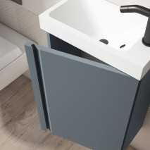 Conjunto mueble de baño suspendido de fondo red. 22 cm de Visobath Nido susp. 1 puerta 40 cm 2