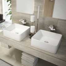 Lavabo sobre encimera 36.5x36.5x14 EXTRA-FINO de cerámica Anubis
