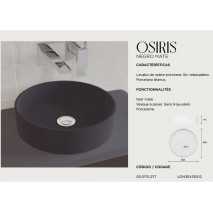 Lavabo sobre encimera 35.5ø EXTRA-FINO de cerámica Negro mate Osiris 2
