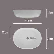 Lavabo sobre encimera 47.5x34x15 Solid Surface Monaco 2