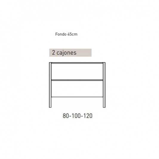 Mueble de baño con patas ICON 1C de Visobath con lavabo sobre tapa 80-100-120