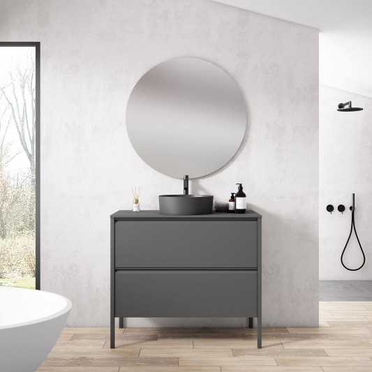 Mueble de baño con patas ICON 2C de Visobath con lavabo sobre tapa 80-100-120