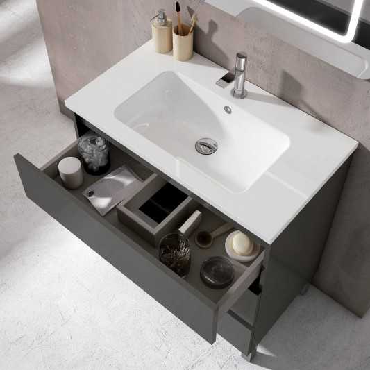 Pack de oferta mueble de baño con patas Granada de Visobath con patas 60-80-100 Laminado