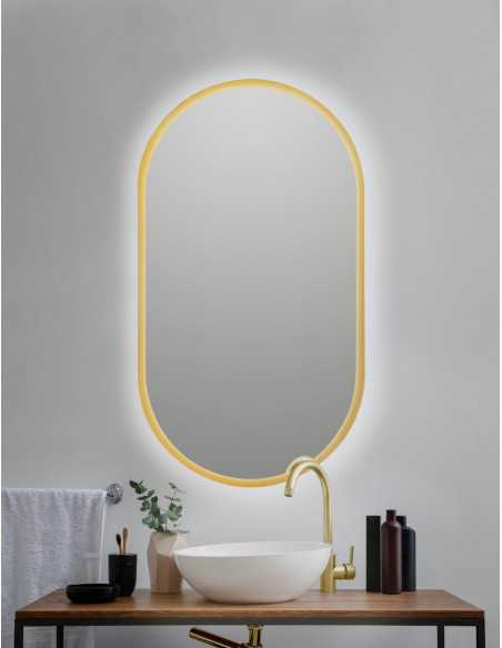 Espejo Ovalado led B-950 Oro