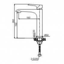 Grifo de lavabo alto Dann de Kassandra 2