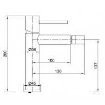 Monomando bide negro mate serie MonzaBDM039-2NG 2