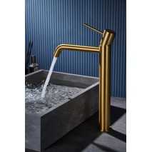 Monomando lavabo alto oro cepillado serie Monza BDM039-3OC 2