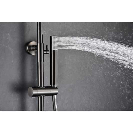 Conjunto ducha termostático black gun metal serie Monza BTM039/BGM